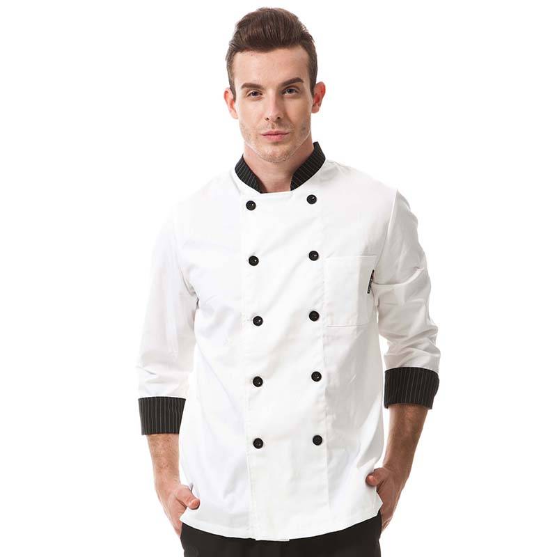 Leading Manufacturer for Chef Jacket - Classic Double Breasted Contrast Color Long Sleeve Chef Jacket And Chef Uniform For Hotel And Restaurant CU104C0281A – CHECKEDOUT