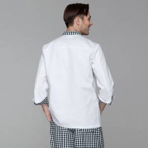 Classic Double Breasted Contrast Color Long Sleeve Chef Jacket And Chef Uniform For Hotel And Restaurant CU104C0283A