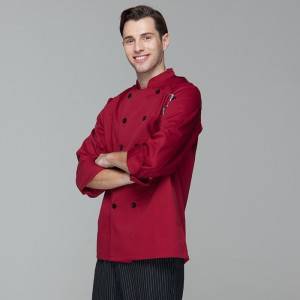 Classic Double Breasted Contrast Color Long Sleeve Chef Jacket And Chef Uniform For Hotel And Restaurant CU104C0401A1