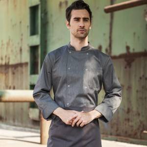 Classic Fashion Double Breasted Long Sleeve Chef Coat And Chef Uniform With Stand Collar For Restaurant And Hotel CU104C5900A