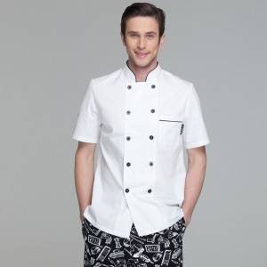 Classic Double Breasted Short Sleeve Chef Coat For Restaurant And Hotel CU104D0201E