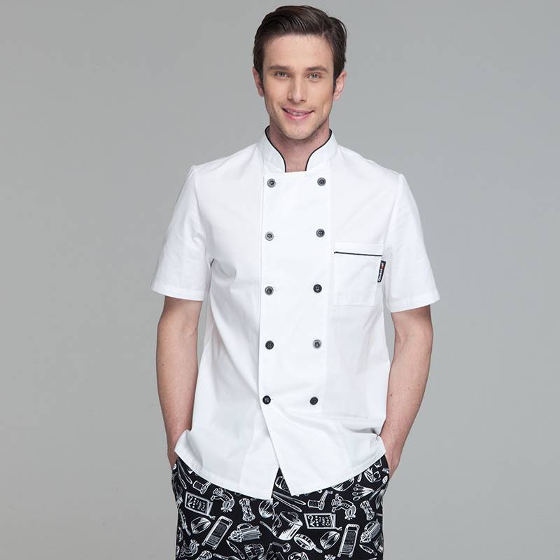Factory Free sample Gray Chef Jacket - Classic Double Breasted Short Sleeve Chef Coat For Restaurant And Hotel CU104D0201E – CHECKEDOUT