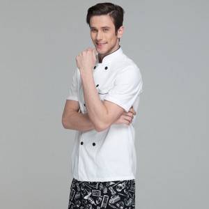 Classic Double Breasted Short Sleeve Chef Coat For Restaurant And Hotel CU104D0201E