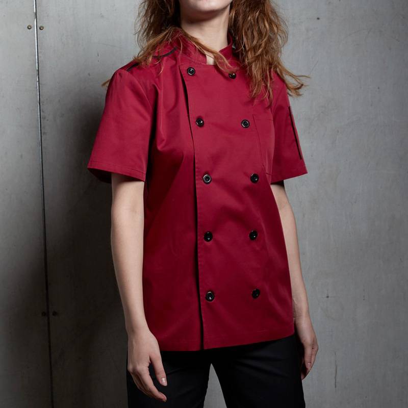 OEM/ODM Factory China Kitchen Uniform Manufacturer - Classic Double Breasted Short Sleeve Chef Coat For Hotel And Restaurant CU104D0401E – CHECKEDOUT