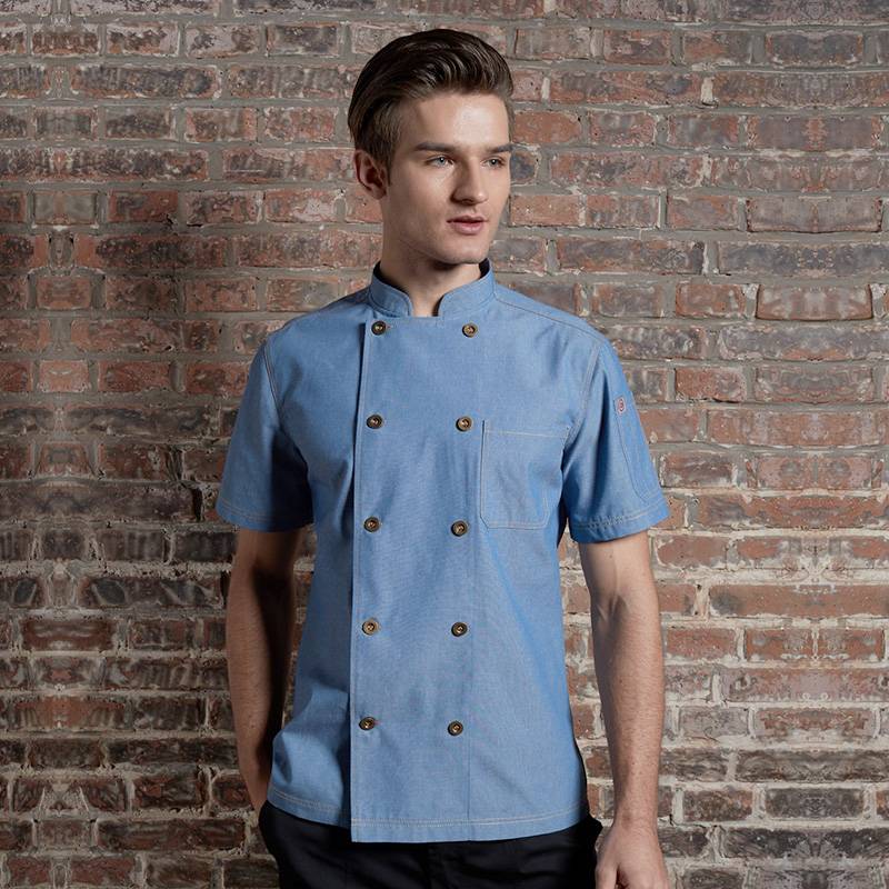Classic Double Breasted Short Sleeve Chef Coat For Hotel And Restaurant CU104D115000T-2 Featured Image