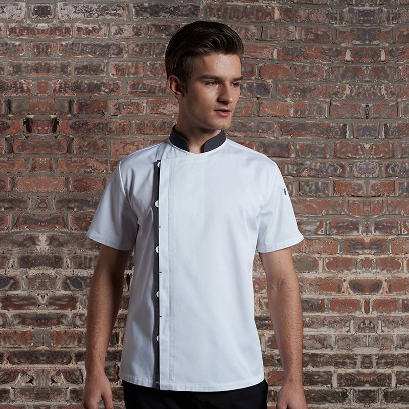 Super Lowest Price Breathable Chef Coat - Classic Single Breasted Match Color Short Sleeve Chef Jacket For Hotel And Restaurant U108D0205A – CHECKEDOUT