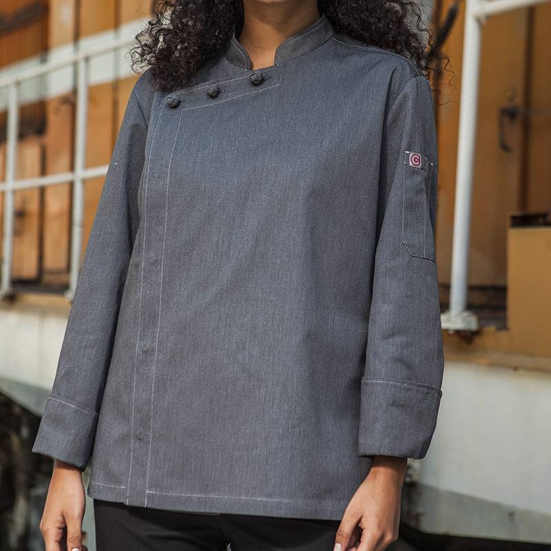 Factory Price Cross Collar Chef Uniform - Hidden Placket Long Sleeve Classic Design Chef Jacket And Chef Uniform For Hotel And Restaurant CU1107C5900A – CHECKEDOUT