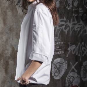 Hidden Placket  Sleeve Wash-Resistant Chef Jacket For Hotel And Restaurant CU110Z0201F