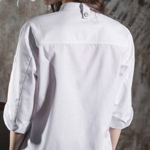 Hidden Placket  Sleeve Wash-Resistant Chef Jacket For Hotel And Restaurant CU110Z0201F