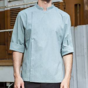 HIDDEN PLACKET 3/4 SLEEVE FASHION DESIGN CHEF JACKET AND CHEF UNIFORM FOR HOTEL AND RESTAURANT CU155Z125000T6