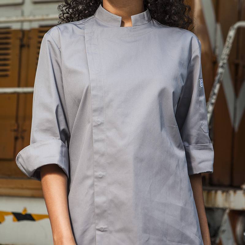 Factory Price Cross Collar Chef Uniform - HIDDEN PLACKET 3/4 SLEEVE FASHION DESIGN CHEF JACKET AND CHEF UNIFORM FOR HOTEL AND RESTAURANT CU155Z1500E – CHECKEDOUT