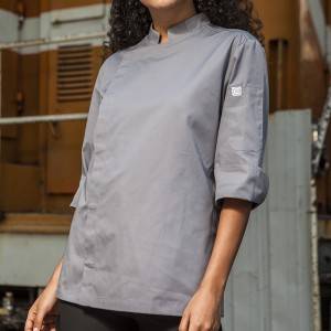 HIDDEN PLACKET 3/4 SLEEVE FASHION DESIGN CHEF JACKET AND CHEF UNIFORM FOR HOTEL AND RESTAURANT CU155Z1500E