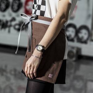 2019 High quality China Cotton Canvas Waist Cooking Aprons with Belt and Pocket