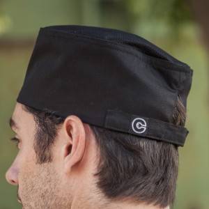 Poly Cotton Black Flat Top Chef Hat CU405S0100A