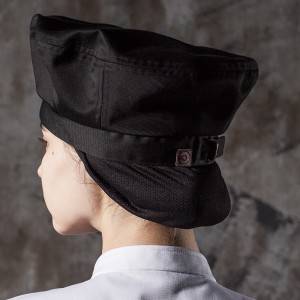 Poly Cotton Black Chef Hat With Hair Pocket CU413S0100A