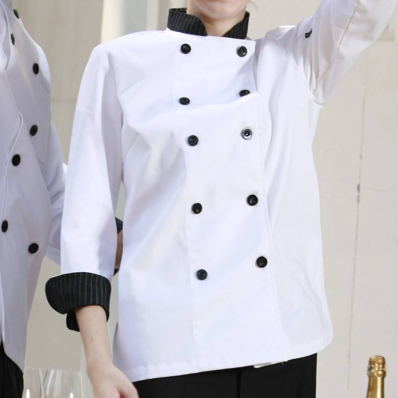 Factory Price For Durable Kitchen Uniform Factory - Double Breasted Long Sleeve Chef Jacket For Hotel And Restaurant CW104C0281A – CHECKEDOUT