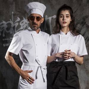 Classic Double Breasted Snap Buttons Short Sleeve Chef Coat And Chef Jacket For Hotel And Restaurant CU104D0200A-1