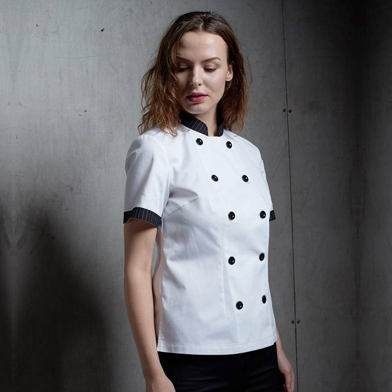 Low price for Long Sleeve Kitchen Uniform - DOUBLE BREASTED SHORT SLEEVE CHEF JACKET FOR HOTEL AND RESTAURANT CW104D0281A – CHECKEDOUT