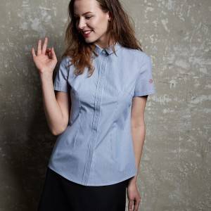 Polyester Cotton Classic Short Sleeve Slim Fit waitress uniform Shirt CW1056D154000H