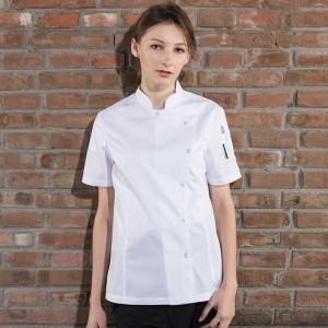 SINGLE BREASTED SHORT SLEEVE CHEF JACKET FOR HOTEL AND RESTAURANT CW114D0200E