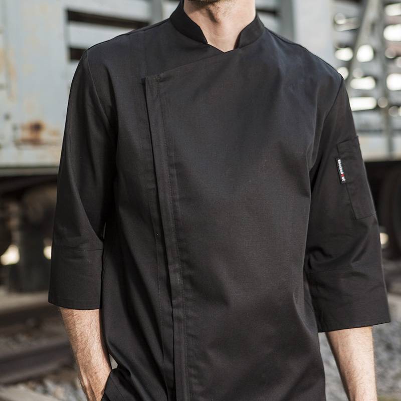 Wholesale Price China Black Hospitality Uniform - SINGLE BREASTED HIDDEN PLACKET 3/4 SLEEVE CHEF JACKET AND CHEF COAT FOR HOTEL AND RESTAURANT M164Z0100F – CHECKEDOUT