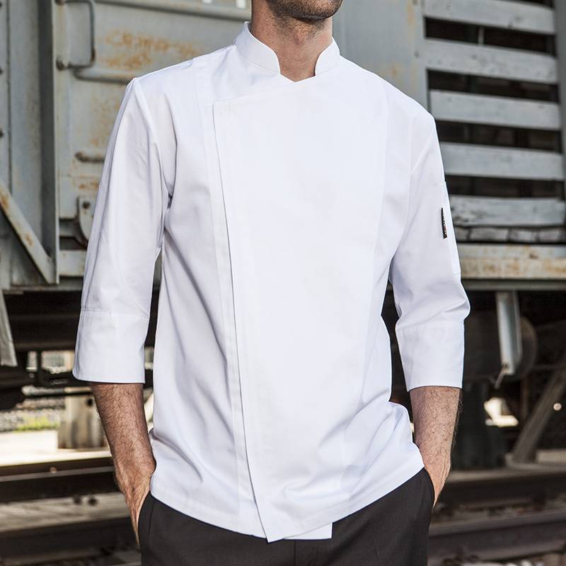 Hot Selling for Double Breasted Culinary Uniform - SINGLE BREASTED HIDDEN PLACKET 3/4 SLEEVE CHEF JACKET AND CHEF COAT FOR HOTEL AND RESTAURANT M164Z0200F – CHECKEDOUT