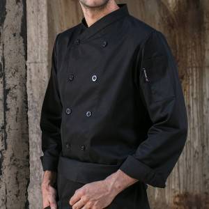 Double Breasted Cross Collar Long Sleeve Chef Uniform And Chef Jacket For Hotel And Restaurant CU102C0100A