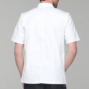 Double Breasted Cross Collar Short Sleeve Chef Uniform And Chef Jacket For Hotel And Restaurant CU102D0200C