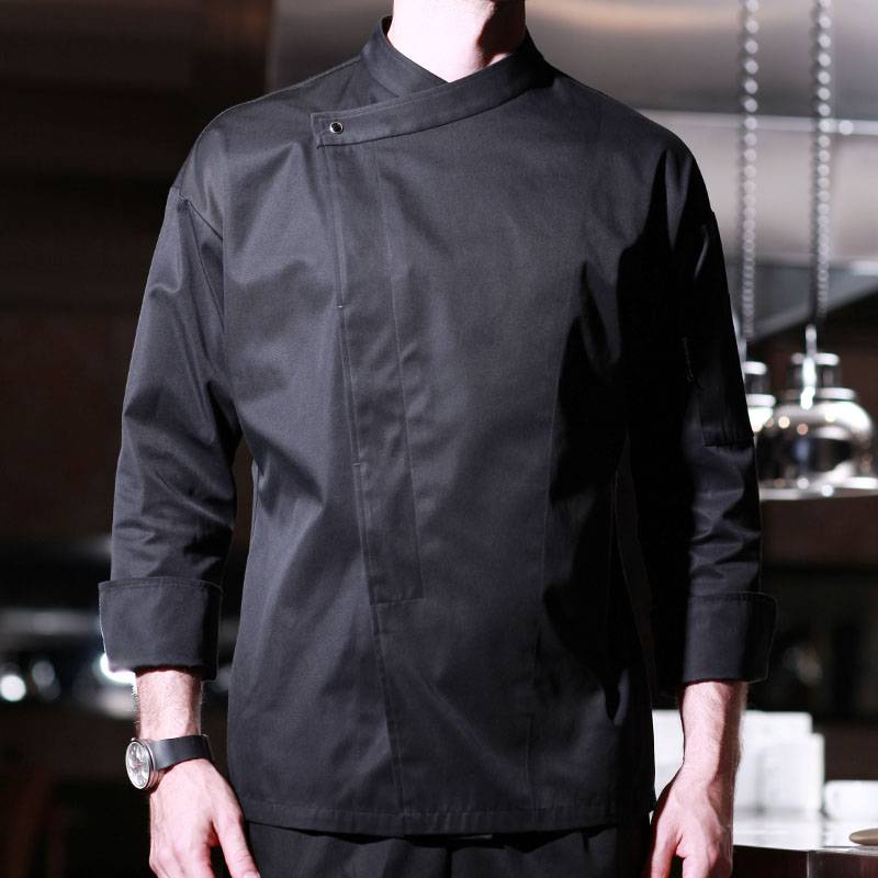 China New Product Chef Black Coat - Drop Shoulder Long Sleeve Hidden Placket Chef Jacket And Chef Uniform For Restaurant   CU103C0100C – CHECKEDOUT