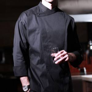 Drop Shoulder Long Sleeve Hidden Placket Chef Jacket And Chef Uniform For Restaurant   CU103C0100C