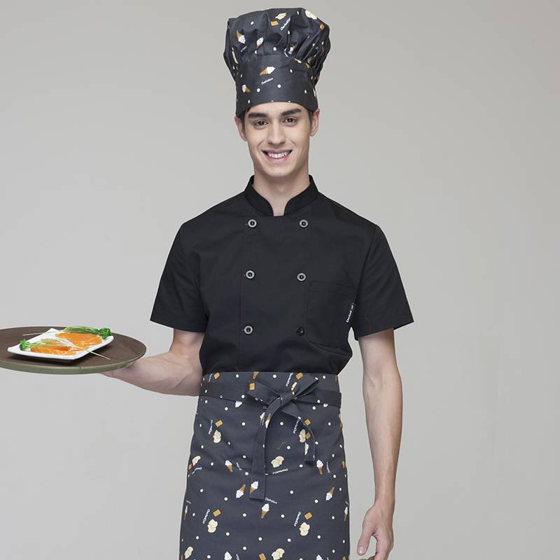 OEM/ODM China Lightweight Chef Clothes - DOUBLE BREASTED SHORT SLEEVE STAND COLLAR CHEF COAT FOR HOTEL AND RESTAURANT CU104D0100E – CHECKEDOUT