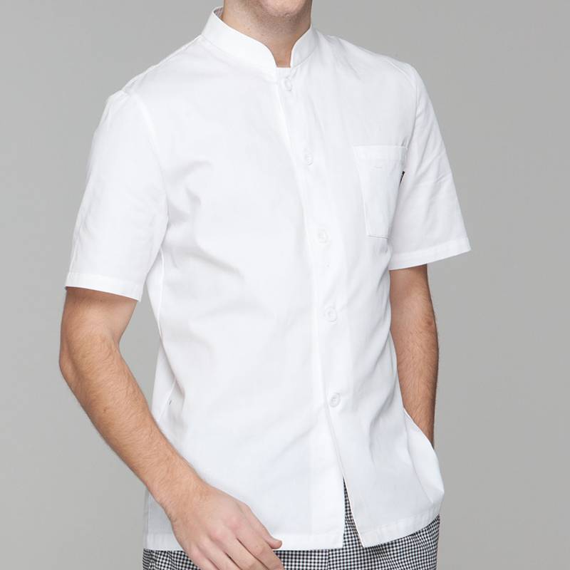 SINGLE BREASTED SHORT SLEEVE CHEF JACKET FOR HOTEL AND RESTAURANT CU128D0200E Featured Image