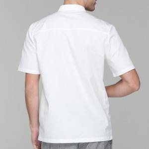 SINGLE BREASTED SHORT SLEEVE CHEF JACKET FOR HOTEL AND RESTAURANT CU128D0200E