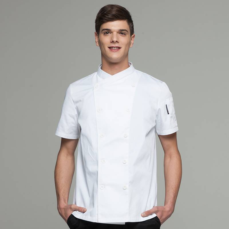 Factory directly Chef Jacket Supplier - DOUBLE BREASTED SHORT SLEEVE CROSS COLLAR CHEF COAT AND CHEF JACKET FOR HOTEL AND RESTAURANT CU102D0200A – CHECKEDOUT