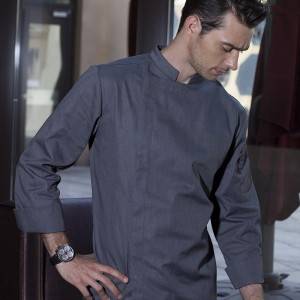 Hidden Placket Long Sleeve Fashion Design Chef Jacket For Hotel And Restaurant  CU155C5900A