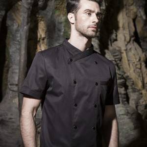 Double Breasted Cross Collar Short Sleeve Chef Uniform And Chef Jacket For Hotel And Restaurant CU102D0100C1