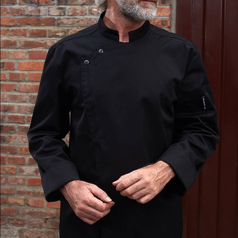 Hot New Products Vented Hospitality Uniform - Stand Collar Long Sleeve Hidden Placket Chef Jacket For Hotel And Restaurant U166C0100C – CHECKEDOUT