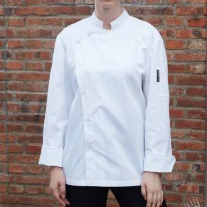 Stand Collar Long Sleeve Hidden Placket Chef Jacket For Hotel And Restaurant U166C0200C
