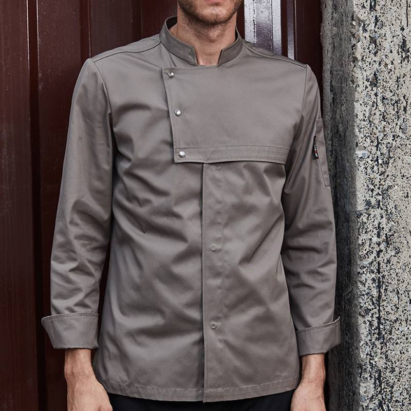 Best Price for Ready Stock Cooking Uniform Manufacturer -  Stand Collar Long Sleeve Hidden Placket Chef Jacket For Hotel And Restaurant U187C3701C – CHECKEDOUT