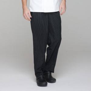 Unisex black chef pants for kitchen work U202C8100H