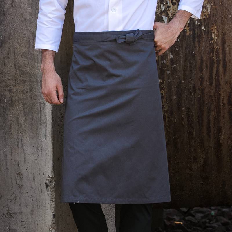 High Performance Chef And Sous Chef Aprons - Gray Color Poly Cotton Waiter Long Waist Apron U302S0500A – CHECKEDOUT