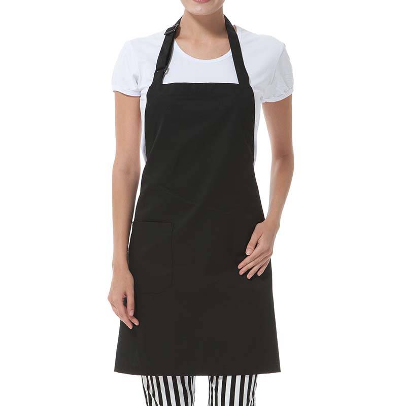 Well-designed Top Chef Apron - Black Basic Poly Cotton Bib Chef Apron With One Pocket U304S0100A – CHECKEDOUT
