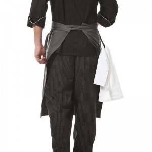 Gray Poly Cotton Waiter Long Waist Apron With One Pocket U306S0500A