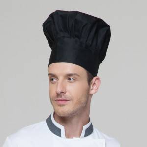 Pleated Chef Hat Poly Cotton Black Chef Hat U402S0100A