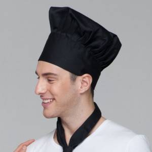 Pleated Chef Hat Poly Cotton Black Chef Hat U402S0100A