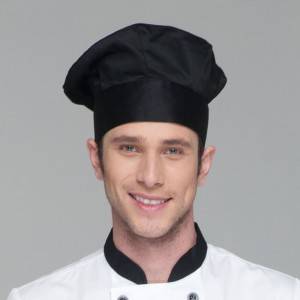 Pleated Chef Hat Poly Cotton Black Chef Hat U404S0100A