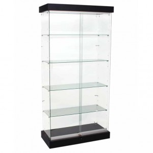 FVU-900/1200 frameless glass shop display showcases with LED light