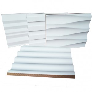 White primer fluted wall panel