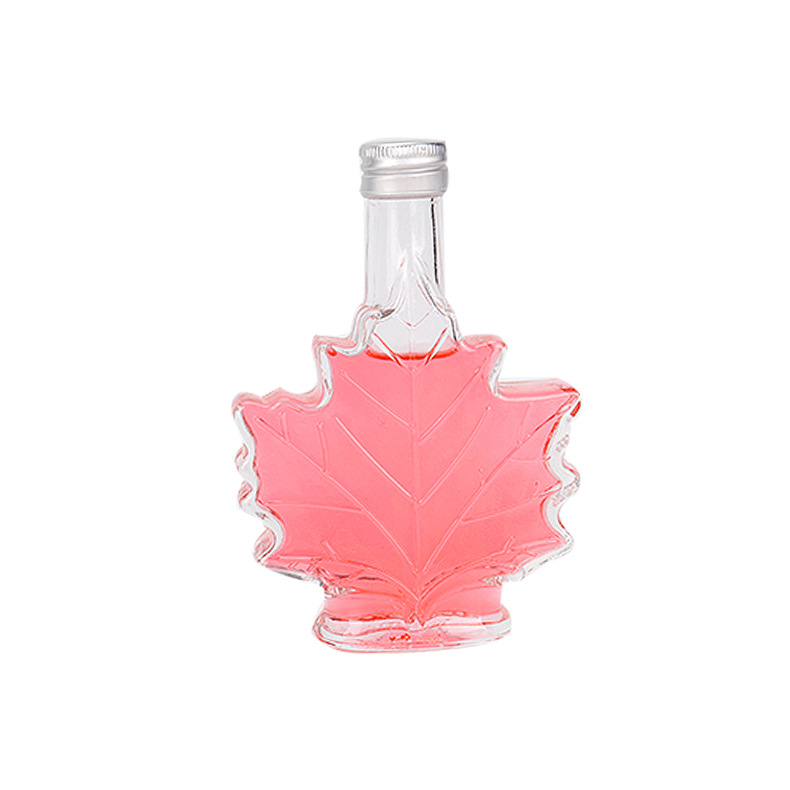 Creative Leaves Small Bottle Home Decor 100ml web celebrity Mini Glass Bottle Transparent Drink Bottle