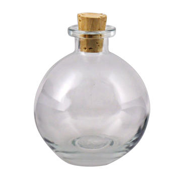 China Spherical Clear Glass Bottle 8.5 oz Cork ball bottle round bottle for  oils witch spells wedding favors bath bubbles Manufacturer and Supplier